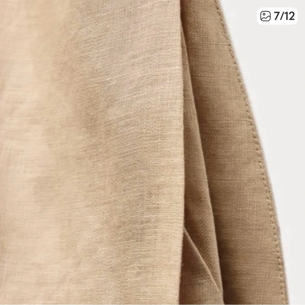 Zara chic  Tan Wide-Leg Linen Pants Suit - Women - Picture 5 of 6